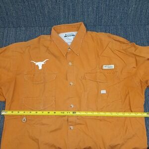 Columbia PFG Texas Longhorns Shirt Mens XL Orange Pockets Fishing